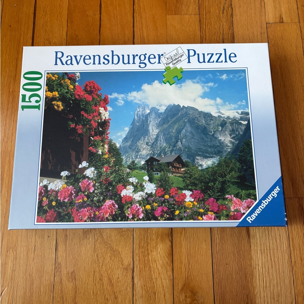 Ravensburger Puzzle - Vibrant Floral and Mountain Scene Complete!